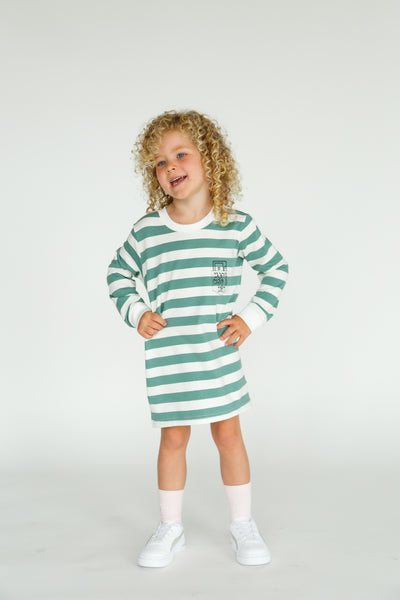 Mix Tape Sage Stripe Dress