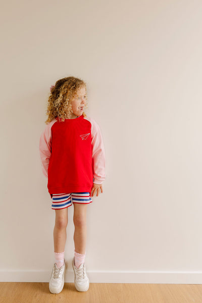 Paper Plane Raglan Crew