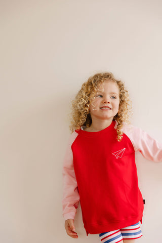 Paper Plane Raglan Crew